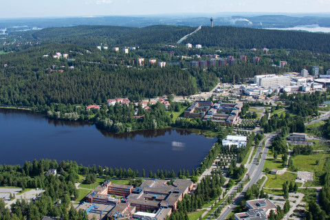 Aerial image of Kuopio Campus area in Savilahti.