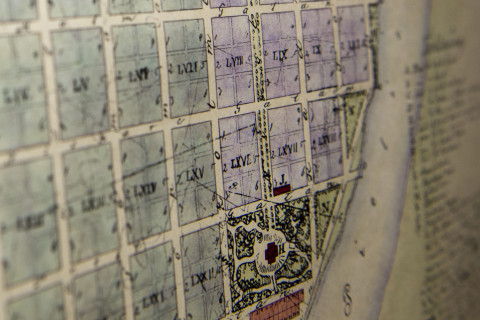 Kuva vanhasta kaupungin kartasta.