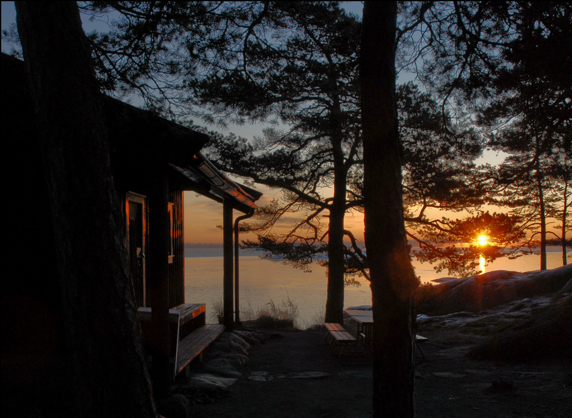 Finnish sauna by the lake