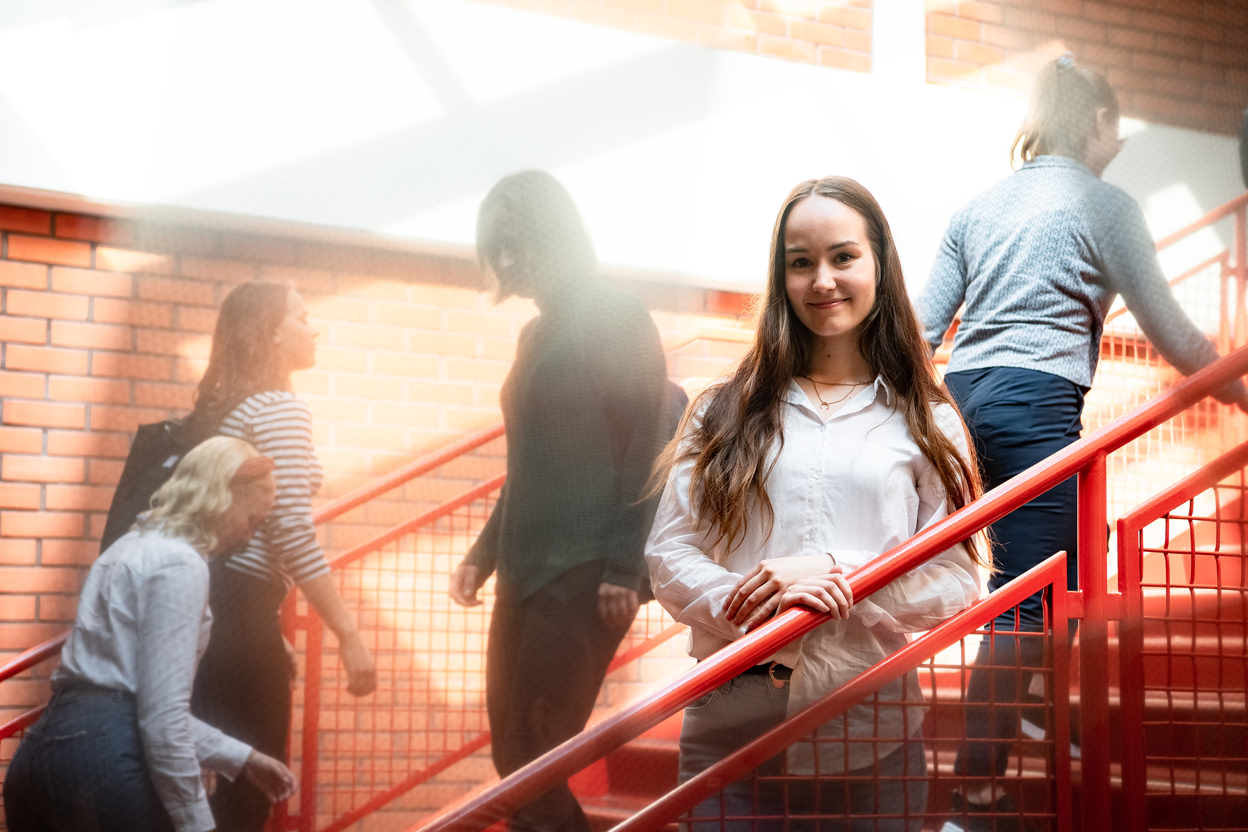 Opiskelija rappusissa