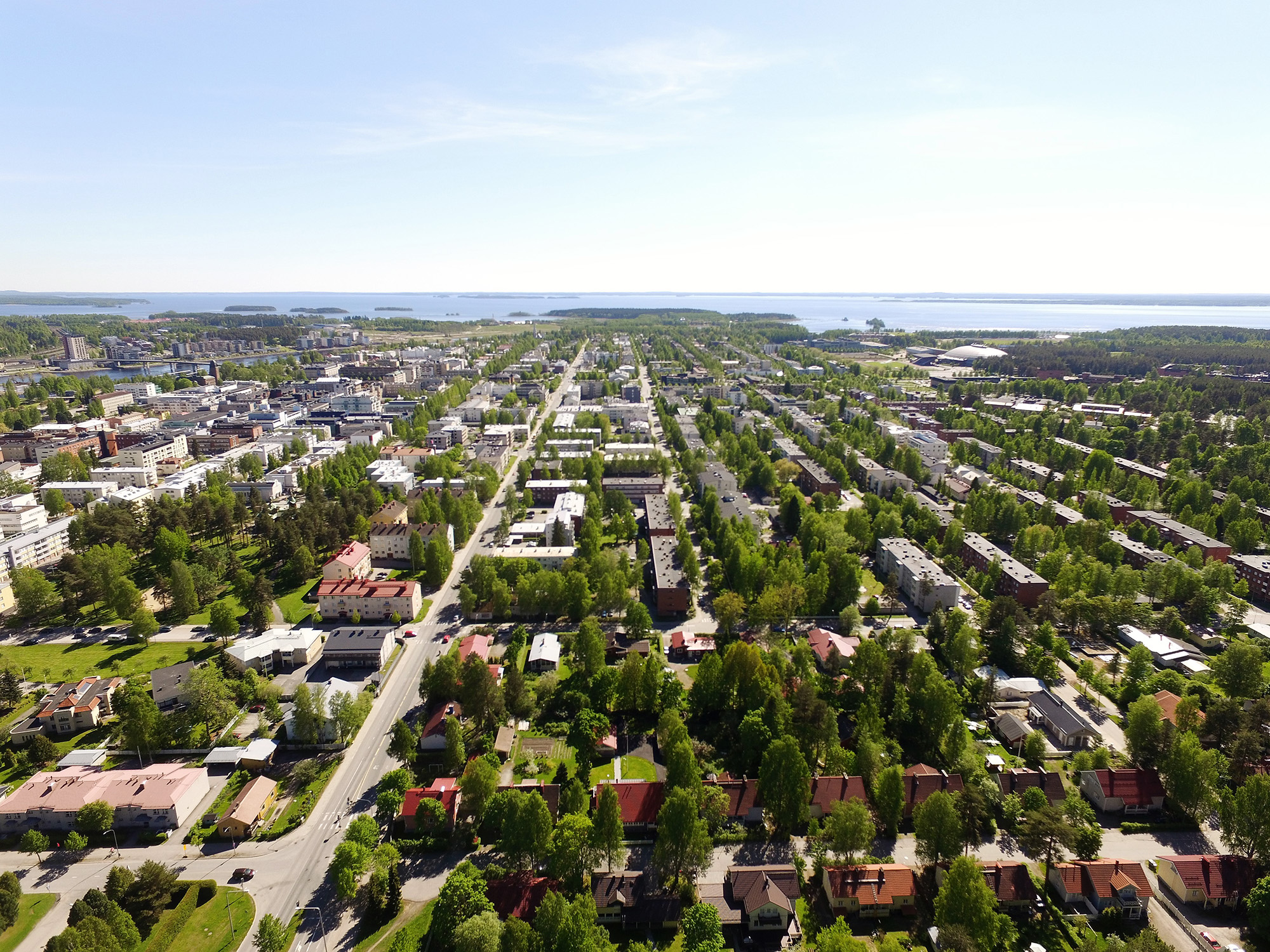 Joensuu grid pattern from north-south