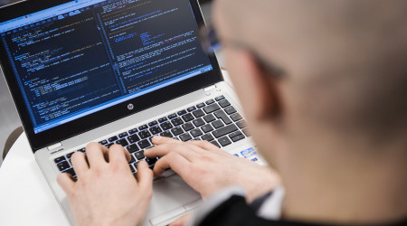 Researcjh data on laptop screen
