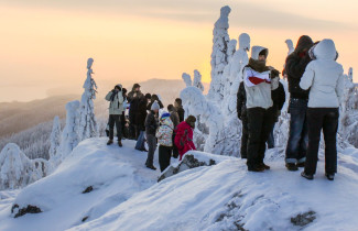 People at the top of the Koli Hill near Joensuu.