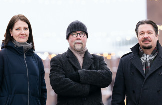 Alina Kuusisto, Jukka Kokkonen, Jani Karhu Joensuun torilla.
