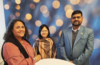 Globaalin kehityksen erityisasiantuntija Roseanna Avento, professori Sunila Rai ja apulaisprofessori Rahul Ranjan.