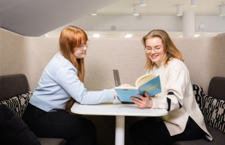 Two students studying