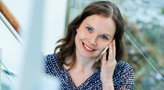 Young woman speaking on the phone