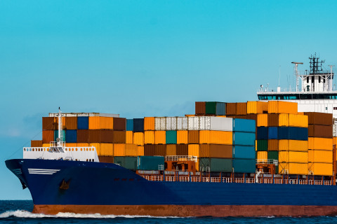 Containers in a ship