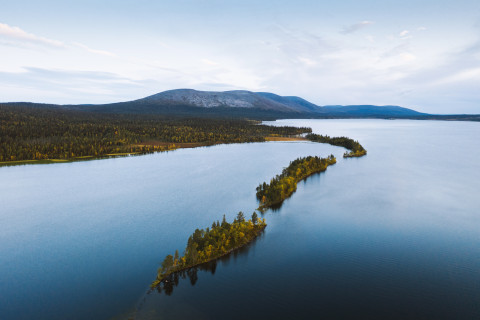 Aerial view of Lake Pallasjärvi.
