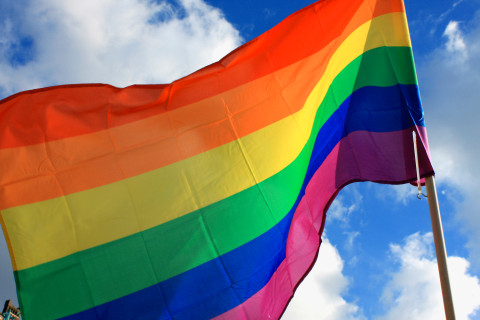 Flag in rainbow colors