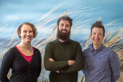 Ninni Saarinen, Kim Calders and Mikko Vastaranta in group photo.