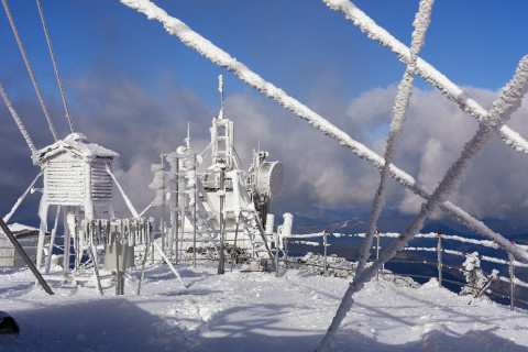 Weather station in winter.
