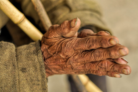 Hands of an elderly.