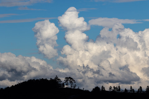 Harjanne ja pilviä.