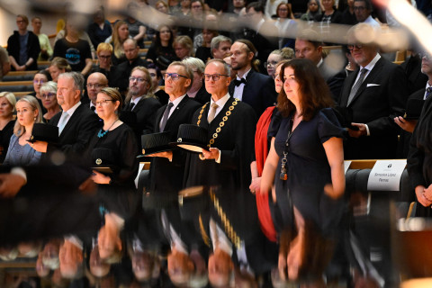 Rectors of the University of Eastern Finland and other UEF members at the Opening Ceremony of the Academic Year 2025-2026 on 4 September 2025.