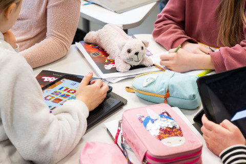  Students doing assignments.
