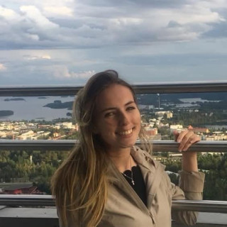 Woman smiling in Puijontorni tower