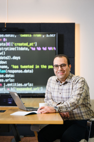 Student  by screen that has code