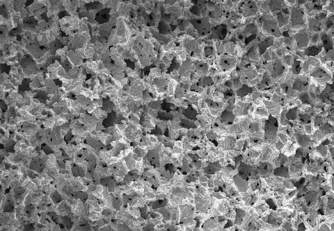 Porous surface inside.