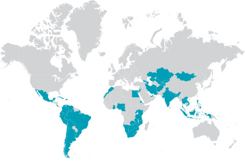 Map of the UEF's global development.