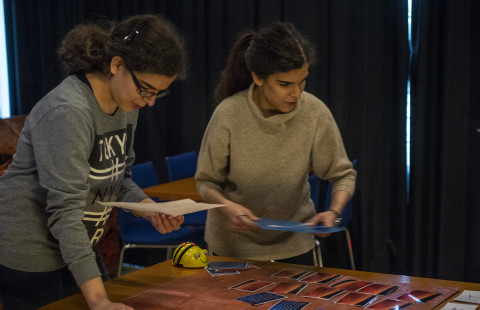 People solving a task