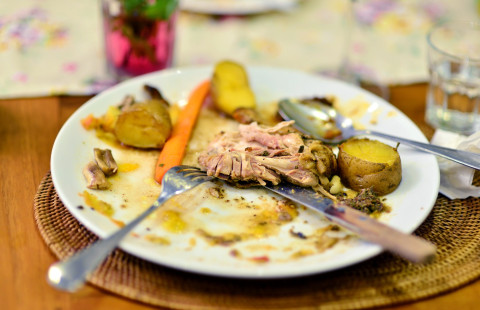 waste food on plate
