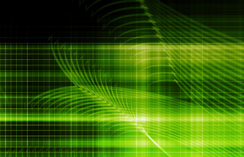 Kuvituskuva, vihreitä viivoja.