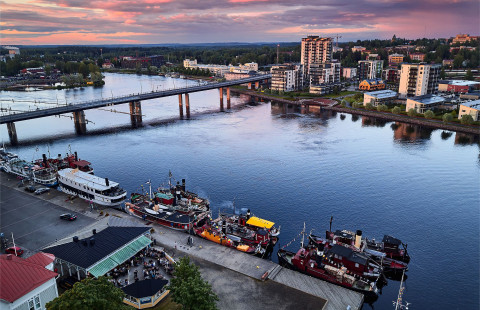 Joensuun kaupunki ilmakuvassa, kuvalähde Mostphotos.com.