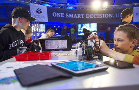 Scifest-tiedetapahtuman osasllistujia.