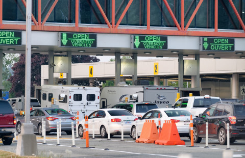 Cars at the U.S.-Canada border