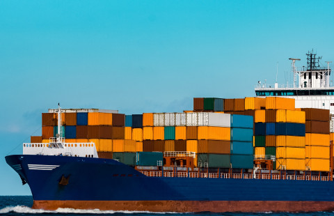 Containers in a ship