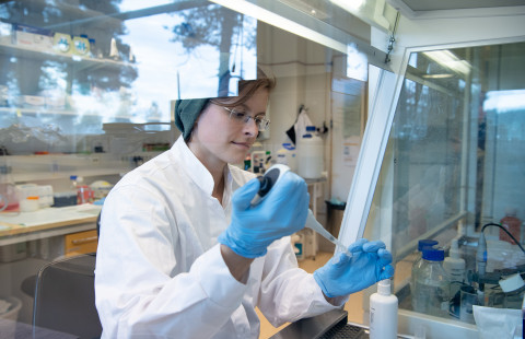 Tutkija laboratoriossa A.I. Virtanen -instituutissa.