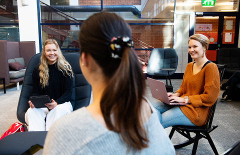 Students in the UEF Library.