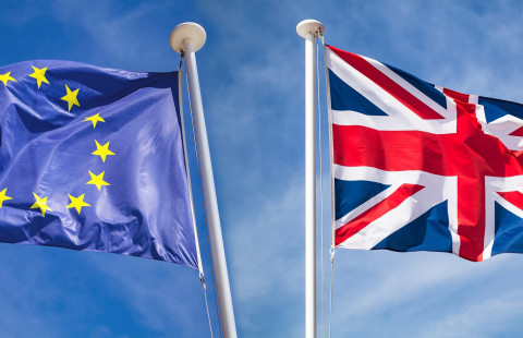 Llags of EU and Great Britain