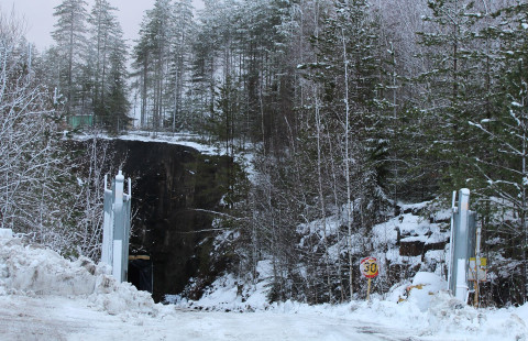 Sisäänkäynti Dragon Mining Oy:n Oriveden kultakaivokseen.