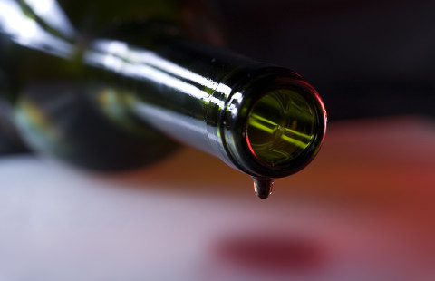 Wine dripping from bottle