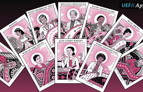 Illustrated pictures of women in science