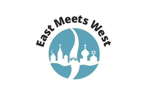 Logo. jossa eri uskontojen symboleita.