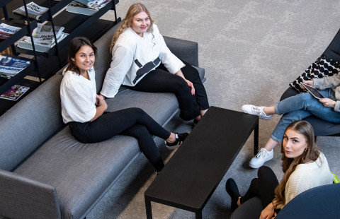 Students in the UEF library.