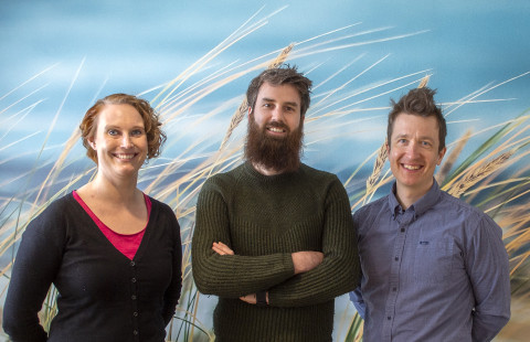 Ninni Saarinen, Kim Calders and Mikko Vastaranta in group photo.