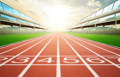 Empty sports stadium.