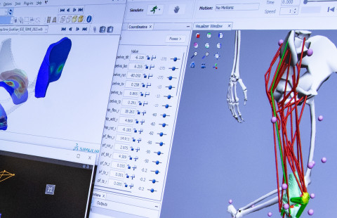 Research data on screen.