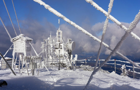 Weather station in winter.
