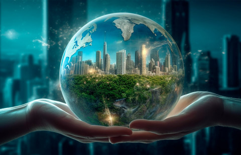 Kädet pitelevät maapalloa.