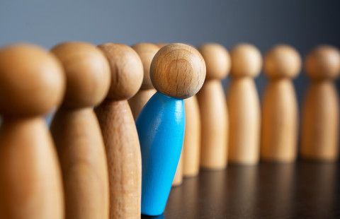 Wooden human figures.