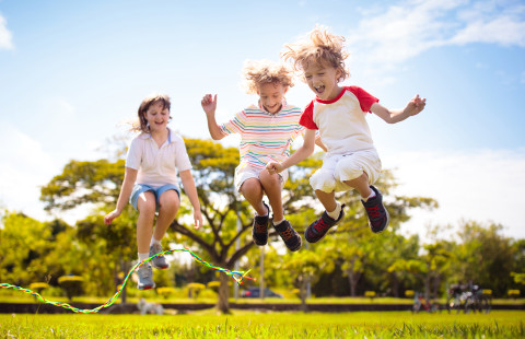 Children skipping rope.