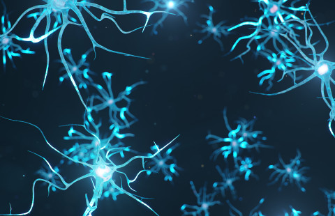 Abstrakti kuvituskuva synapseista.