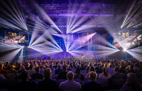 Audience following the programme at Nordic Business Forum 2024