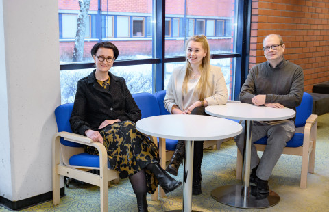 Kristiina Heinonen, Jutta Laurikainen ja Ari Haaranen. 