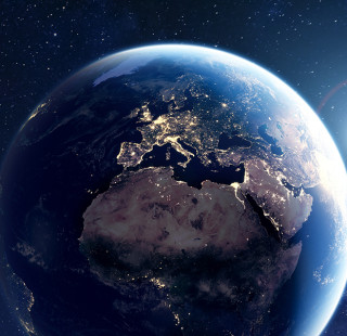 Maapallo avaruudesta käsin katsottuna.